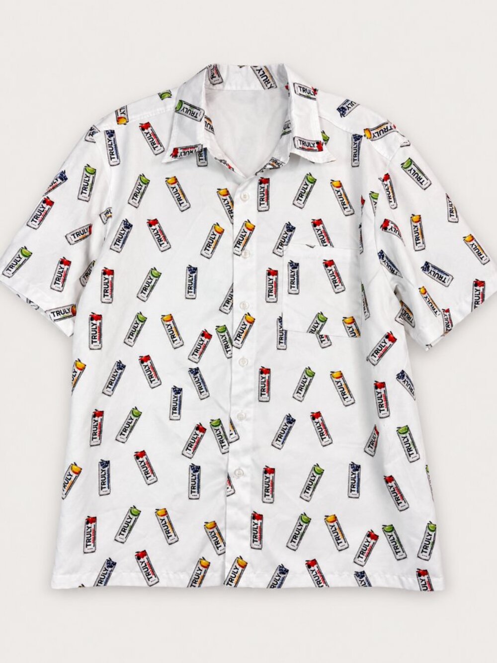 Novelty Print Shirt Truly Hard Seltzer Can Short Sleeve Streetwear Large